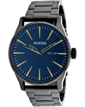 Nixon S Analog Sentry Ss Watch In Color: Gunmetal/indigo - Multicolour