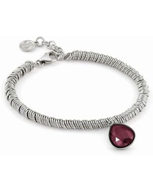Nomination Allure Bracelet For Woman In Stainless Steel With Small Bordeaux Crystal. Lenght 19 Adjustable To 17 Cm. Made In Italy. - Metallic