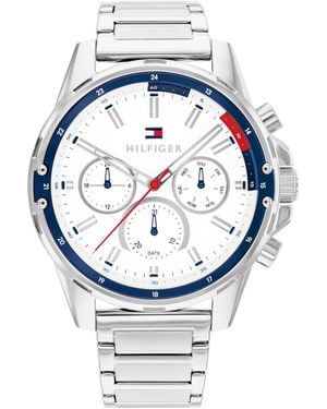 Tommy Hilfiger Reloj Analógico de Cuarzo Multifunción para Hombre con Correa en Acero Inoxidable o en Silicona - Gris