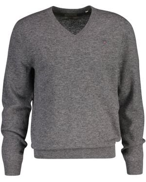 GANT Extrafine Lambswool V-Neck Pullover - Grau