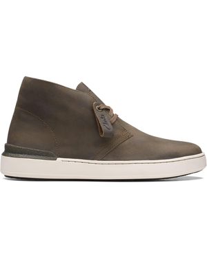 Clarks Court Lite Desert Boot Lederstiefel in Olivgrün - Grau