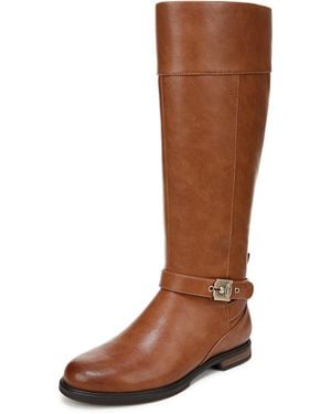 Dr. Scholls S Hello Rider Wide Calf Knee High Boot Honey Faux Leather 7 W - Brown