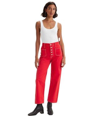 Levi's Ribcage Patch Pocket Med Índigo-Worn IN - Rojo