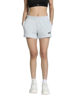 PUMA S Ess Small No. 1 Logo 4'' Shorts Grey Size Xxs - Blue