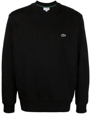 Lacoste Sweatshirt Sh9608 Black Round Neck Organic Cotton Classic Fit Ai23 5