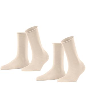 Esprit Chaussettes Coton Biologique Durable Avec Bords Souples Non-Comprimants Sur Le Mollet Sans Motif Blanc Noir Plus De - Neutre