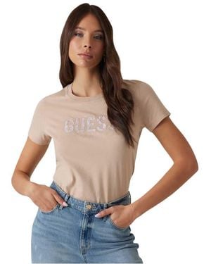 Guess T-shirt Beige art.W5RI19I3Z14 BEIGE XL - Marrone