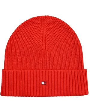 Tommy Hilfiger Fireworks Knitted Beanie Cotton Cashmere Beanie Red One Size