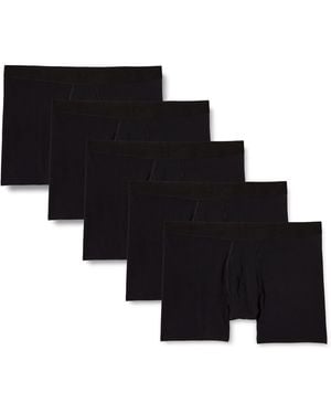 Amazon Essentials Cotton Jersey Boxer Brief Underwear - Black