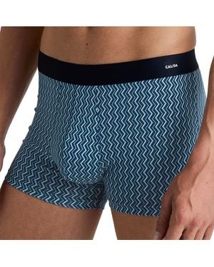 CALIDA Cotton Code Design Boxer a Pantaloncino - Blu