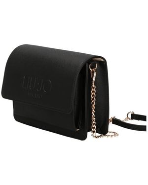 Liu Jo Liu Jo Borsa halona M tracolla con logo in rilievo AA5152 E0087 nero - Bianco