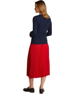 Tommy Hilfiger Langarmshirt Slim Henley mit Knopfleiste - Rot