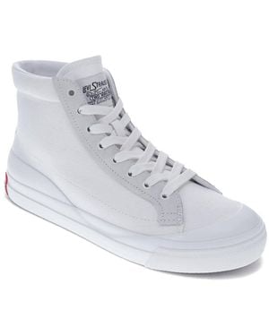 Levi's Ls1 Canvas And Suede Hightop Casual Trainer Shoe - Grey
