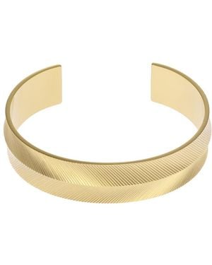 Fossil Stainless Steel With Open Cuff Bangle Bracelet - Metallic