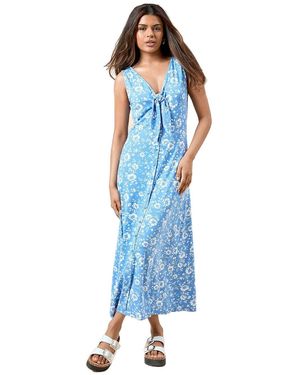 Dorothy Perkins Petite Blue Floral Button Through Midi Dress