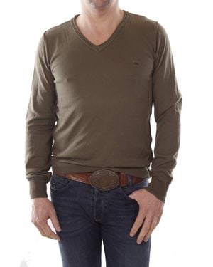 DIESEL K-Olymp Maglia T-shirt à manches longues en coton brossé pour homme - Marron