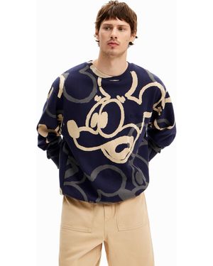 Desigual Knit Long Sleeve Sweater - Blau