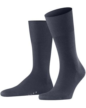 FALKE Airport M So Wool Cotton Plain Socks - Blue