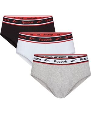 Reebok Uomo, Slip, Nero/Bianco/Grigio, Confezione da 3, XL