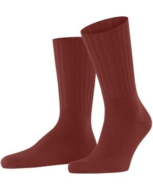 FALKE Nelson M So Wolle einfarbig Socken - Rot