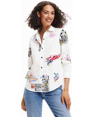 Desigual Cam_Fahrenheit 1000 Maglietta - Bianco