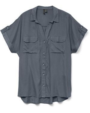 Vero Moda Vmbumpy Ss Shirt WVN Ga Noos - Blau