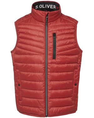 S.oliver Sportive Steppweste mit Kontrastdetails | 360° Circular Vision mohnrot L