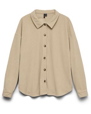 Vero Moda Vmcleo Oversize Shirt WVN Ga - Natur