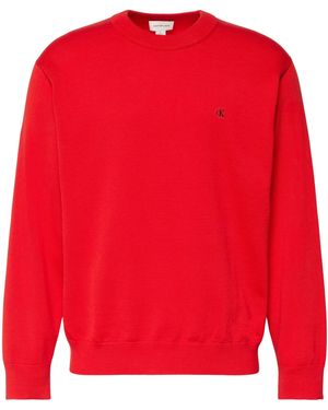 Calvin Klein LS Ez Cotton Crewnk Sweater 12Gg Lv04Rc309G - Rosso