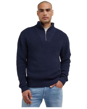 Lee Jeans Half Zip Knit Sweater - Blau