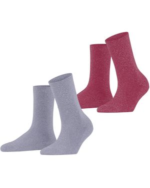 Esprit Shimmer Multipack W So Cotton Patterned 2 Pairs Socks - Purple