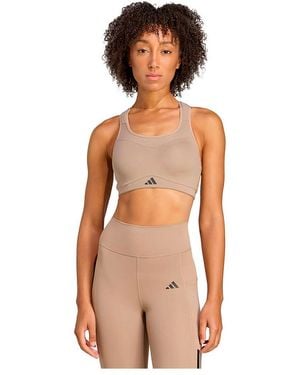 adidas TLRD Impact Training High Support BH Chalky Brown L - Mehrfarbig