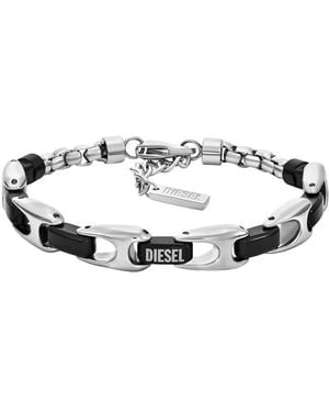 DIESEL Armband in 2 Farben aus Edelstahl mit Karabinerverschluss - Mehrfarbig
