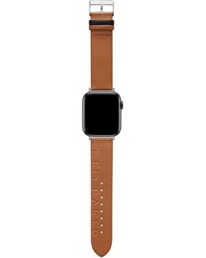 Ted Baker Tan Ted Engraved Leather Strap Black Keeper For Apple Watch®