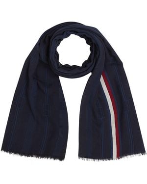 Tommy Hilfiger Essential Flag Sjaal Aw0aw17345 Mid Weight Sjaal - Blauw