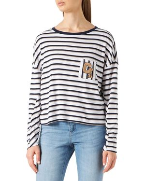 Comma, T-Shirt Langarm - Blau