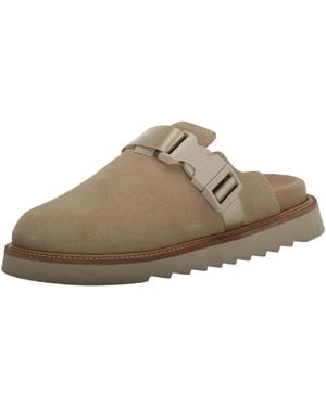 HUGO Slip On Top Buckle Suede Clogs - Black