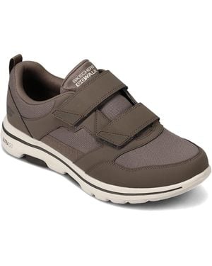 Skechers Gowalk-athletic Hook And Loop Walking Shoes | Two Strap Trainers | Air-cooled Foam - Brown