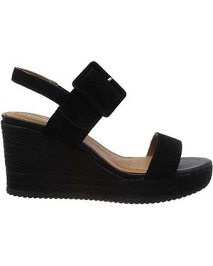 Geox D Ponza Espadrille Wedge Sandal - Black