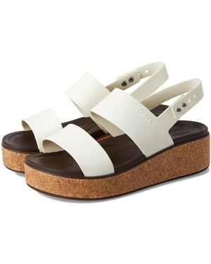Crocs™ Brooklyn Cork Lage Wig Sandaal Voor - Metallic