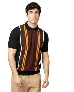 Ben Sherman Polo in maglia verticale Stipe - Nero