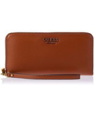 Guess Laurel SLG Large Zip Around Bag - Braun