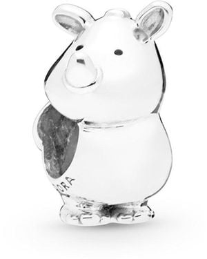 PANDORA Charm 798023 Rino The Rhinoceros - White