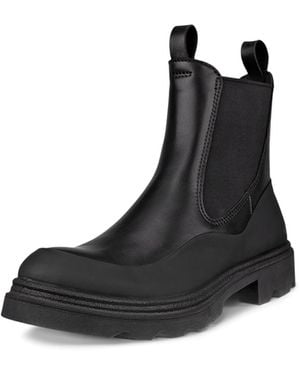 Ecco Stretch Leather Chelsea Boots - Black