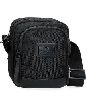 Pepe Jeans Blackmore Shoulder Bag Small Black 15x19.5x6 Cm Polyester With Faux Leather Details 1,76l By Joumma Bags