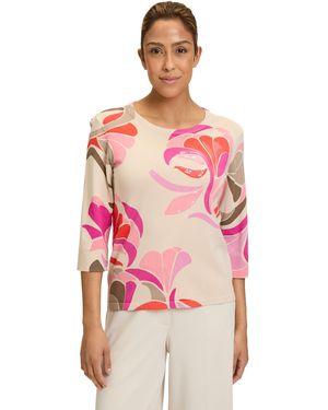 Betty Barclay Feinstrickpullover mit Print Nature/Red,38 - Pink