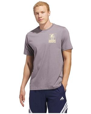 adidas World Wide Hoops Graphic Short Sleeve T-Shirt M - Violet