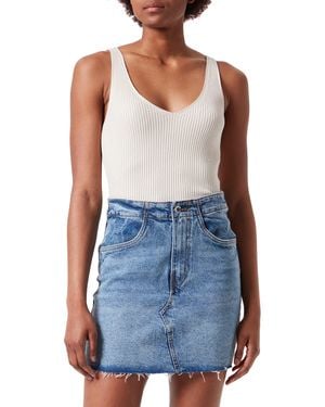 Vero Moda Vmglory SL Rib Top Ga Noos Canotta - Blu