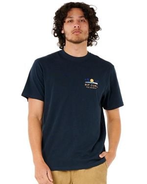 Rip Curl Aots Cody Welsh Tee T Shirt Top Dark Navy Size L - Blue