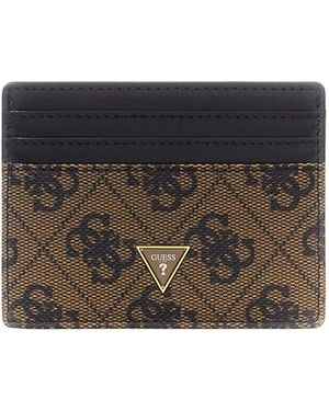 Guess Pelle portacarte Mito Card Case Coffee marrone - Metallizzato